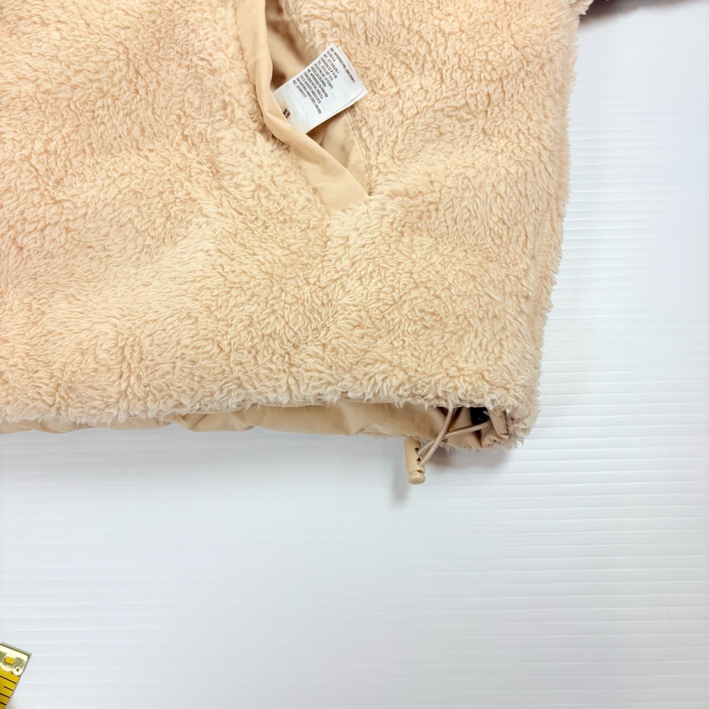 American Eagle Outfitters Reversible Tan Puffer Sherpa Jacket SzS  Cabincore - Picture 8 of 15